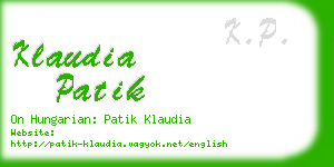 klaudia patik business card